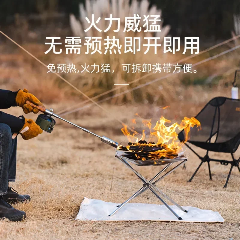 Outdoor Portable Detachable Stainless Steel Spray Gun for BBQ Grill Camping Charcoal Cleaning Household Braised Pig Hair