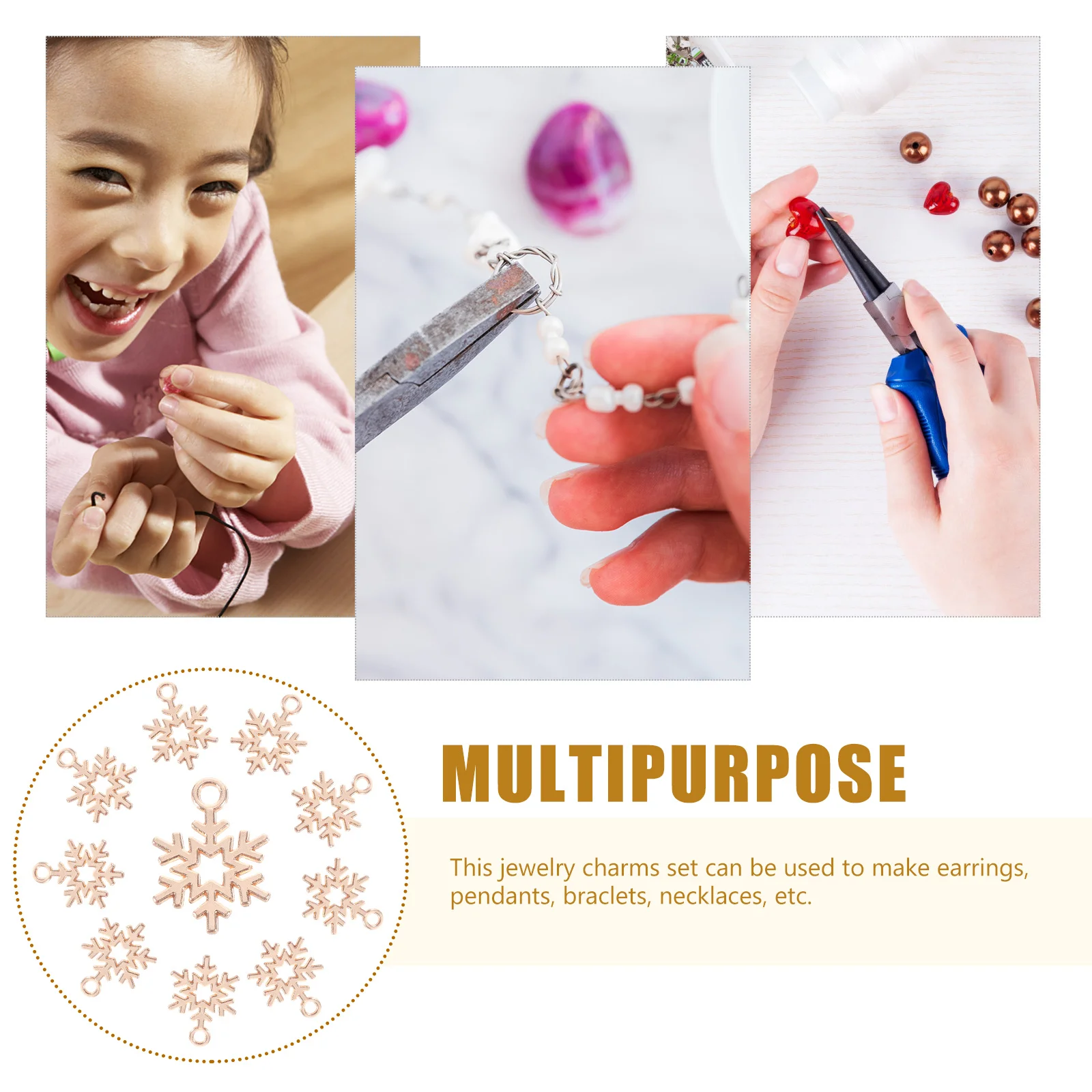 

100Pcs Snowflake Pendants Alloy Charms DIY Jewelry Making Accessories for Earrings Bracelets Gifts Snowflake Charms