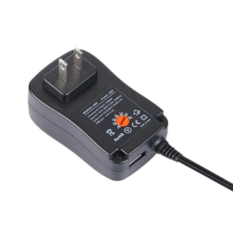 Kompakter Universal-Netzadapter, 6 DC-Stecker, einstellbare Spannung 3 bis 12