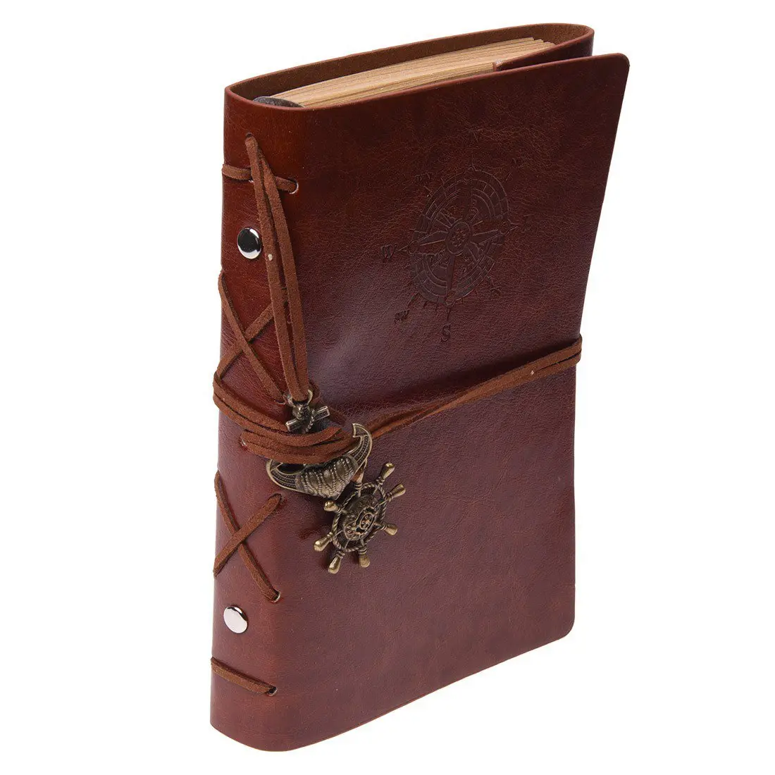 Retro Personality Notebooks Journal Notepads Ring Binder Diary Notebook Light brown