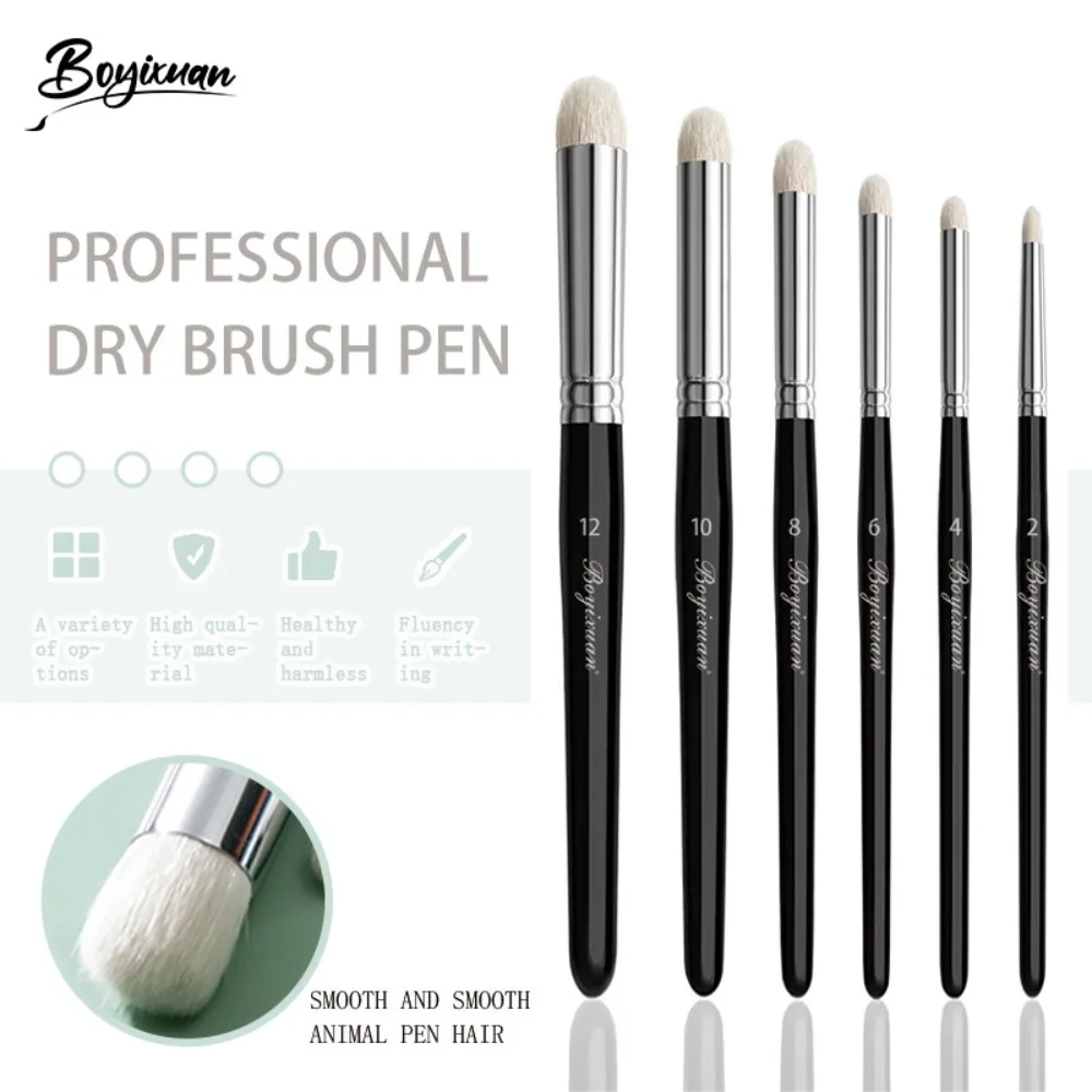 Professional Wool Wool Makeup Brushes Black Nylon hair Acrylic Brushes Set Multi-purpose Ceramic Gesso Craft Brushes