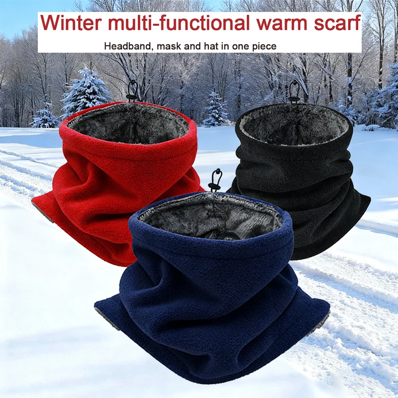 Winter Motorcycle Thermal Mask Thermal Scarf For Men Women Fleece Neck Warmer Windproof Balaclava Outdoor Camping Hiking Cycling