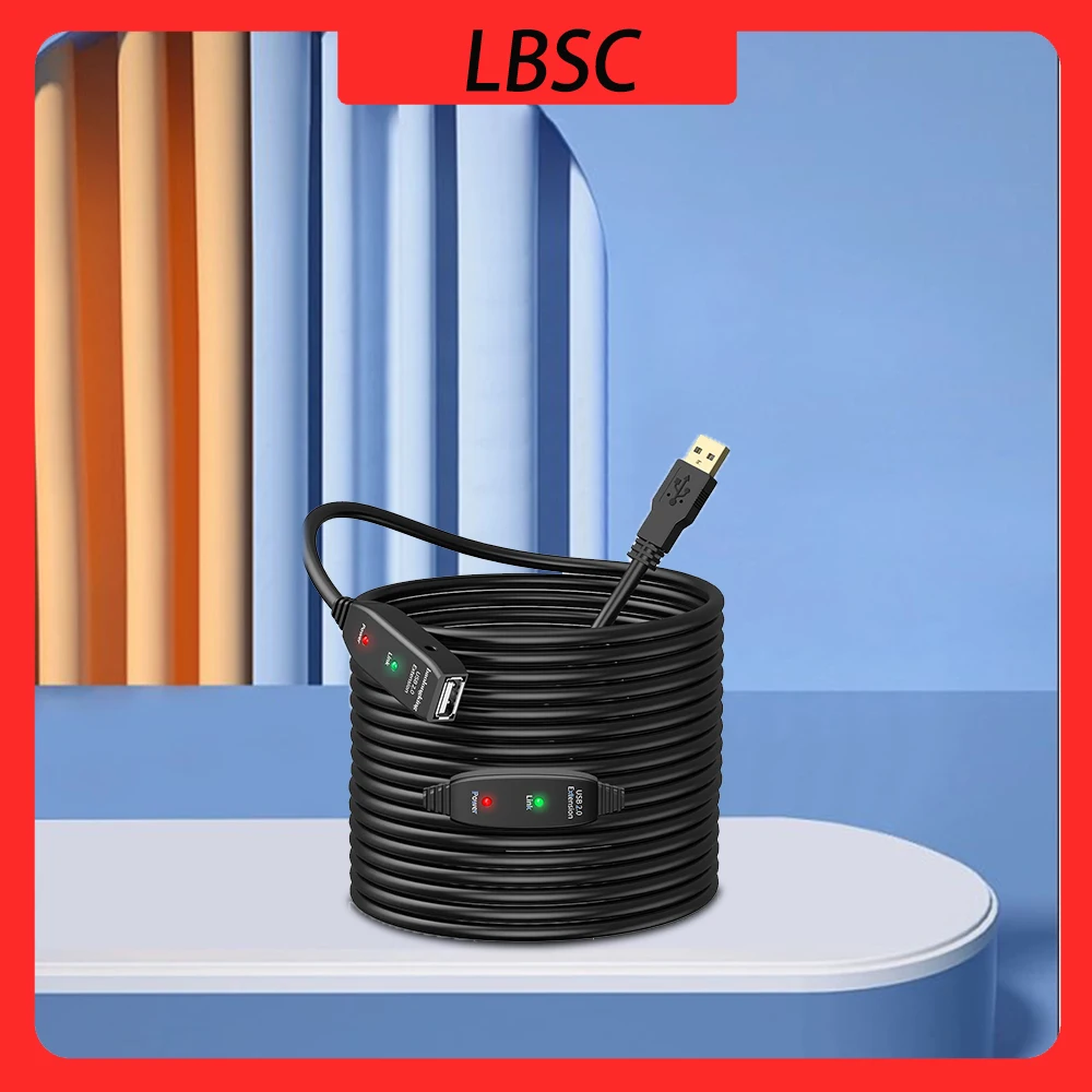 LBSC USB2.0 Print Cable Active Repeater A Male to A Female Long Cables Square Port Video Conference Camera Signal Booster 10m