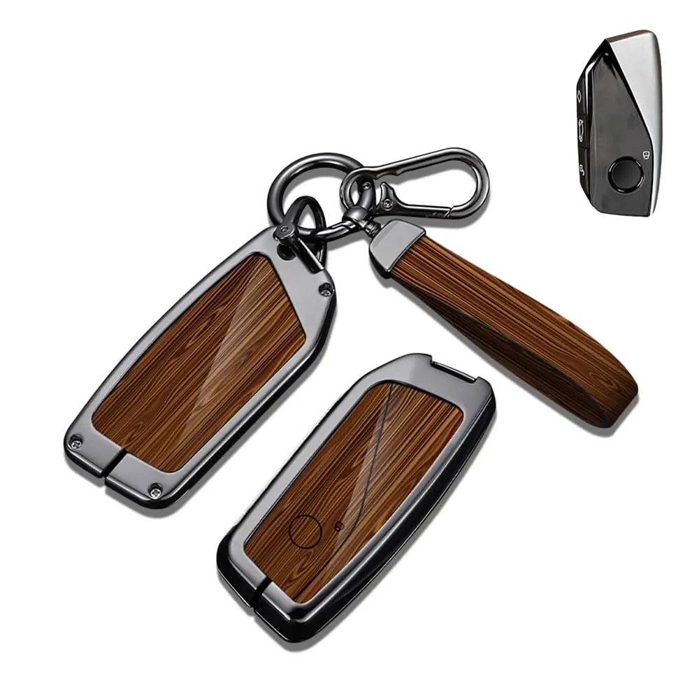 

Alloy Leather Key Fob Cover Keychain Shell Case for BMW 7 Series 740 760i I5 I7 IX X1 X5 X6 X7 XM G05 G06 740i G07 G09