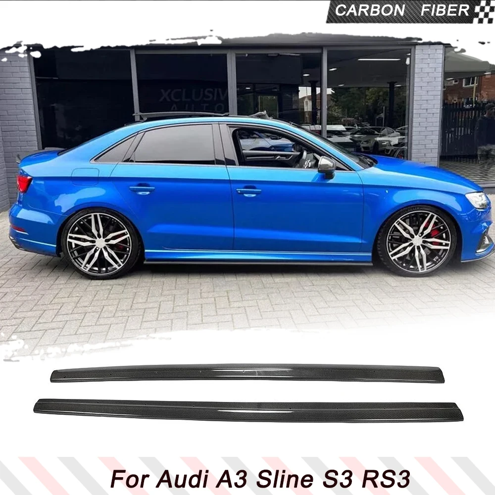 Carbon Fiber Side Skirts for Audi A3 8V Sline S3 RS3 2014-2023 Underboard Extension Lip Spoiler Car Dorr Body Kits Rocker Panels