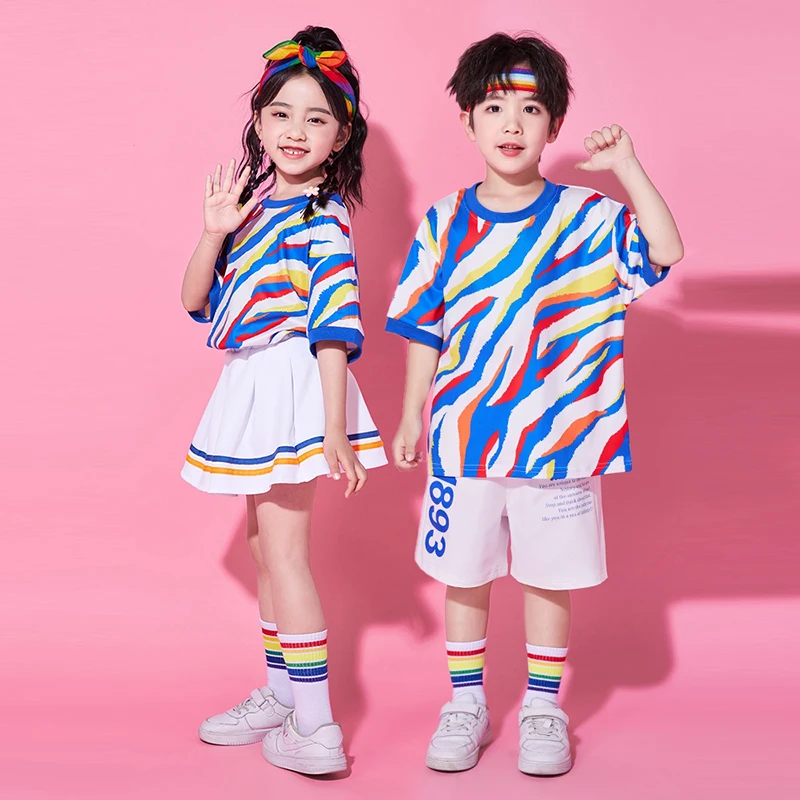 2024 New Children's Cheerleading Jazz Dance Performance Costumes Kindergarten Group Choral Set Hip Hop Exercise Clothing VBH195