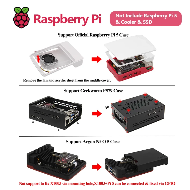 Imagem -06 - Pcie M.2 Nvme Ssd 2242 Placa para Raspberry pi Geekworm-x1003