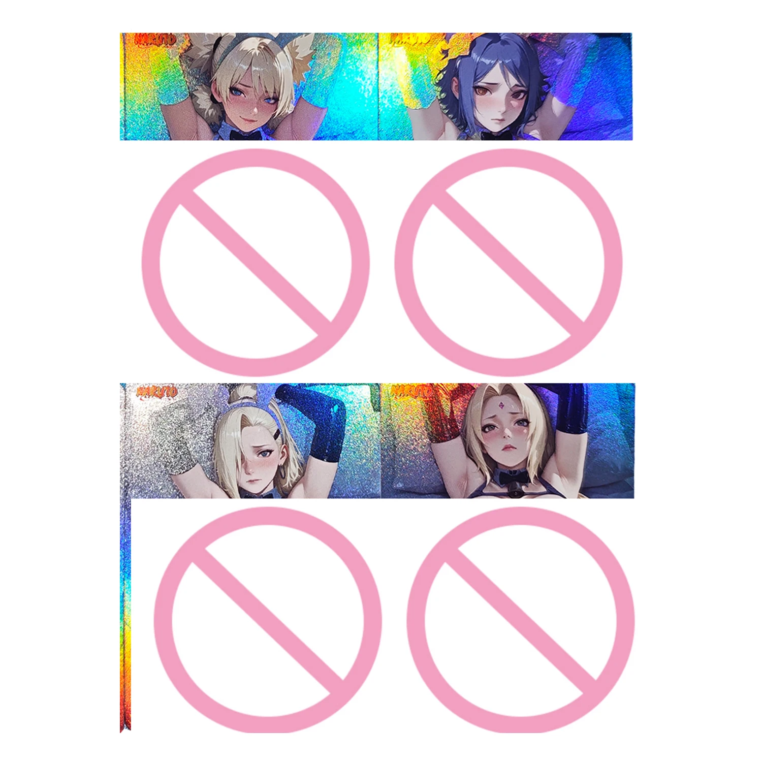 9Pcs/set Diy Self Made Narutos Haruno Sakura Tsunade Collection Card Refraction Color Flash Konan Bunny Girl Anime Card Gift Toy