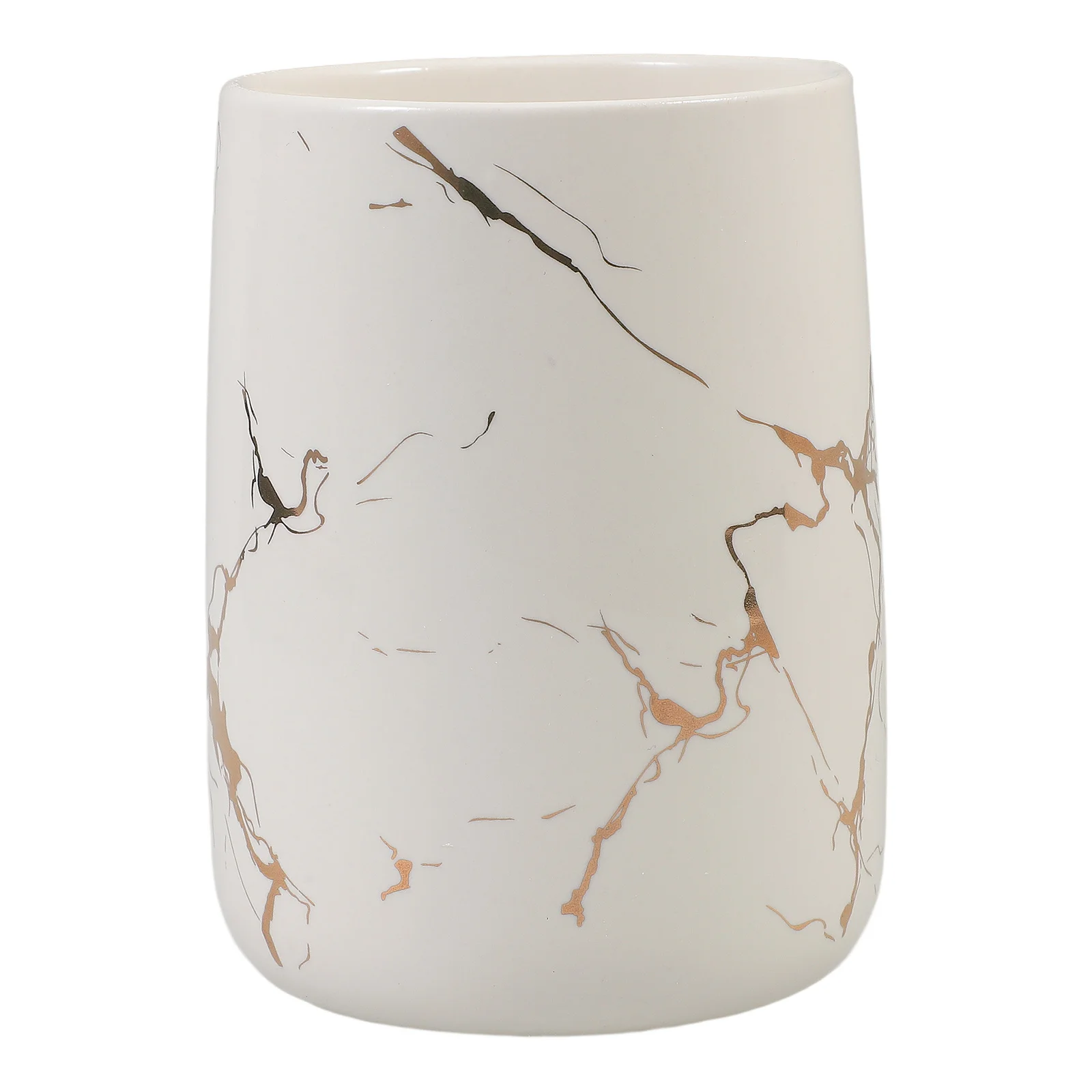 

Elegant Marble Pattern Bathroom Toothbrush Cup Ceramic Mouth Wash Holder Decorative Bath Accessory