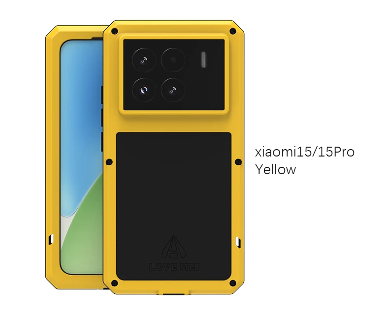

Love Mei Phone Case for Xiaomi 15 14 13 Pro 11 Silicone Military Grade Metal Protective Case Shock Proof Dust Proof Cover
