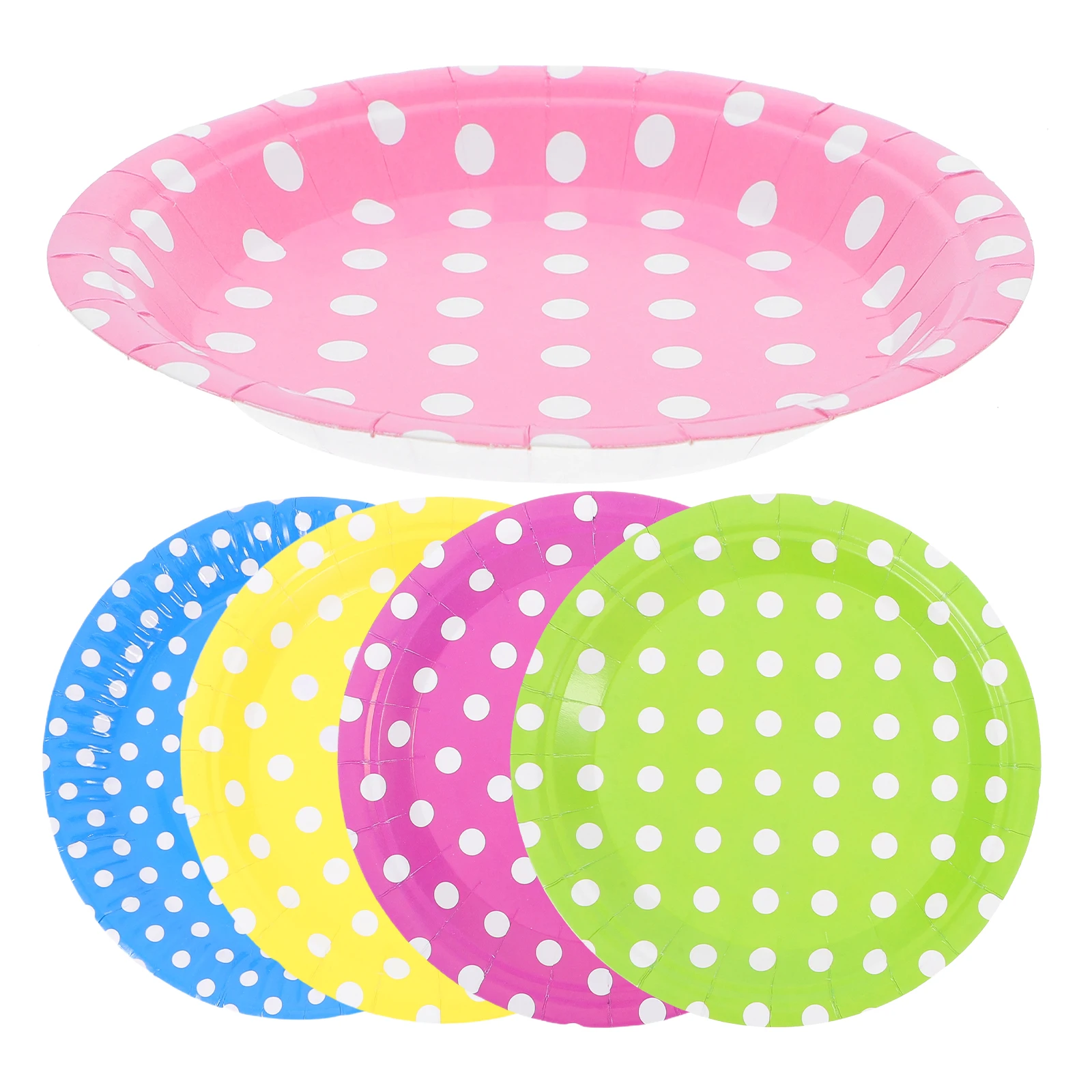

60 Pcs Colorful Paper Plates 9 18 Inches Disposable Decorative Party Wedding Supplies Cake Tray Barbecue Dishes Multicolor Dot