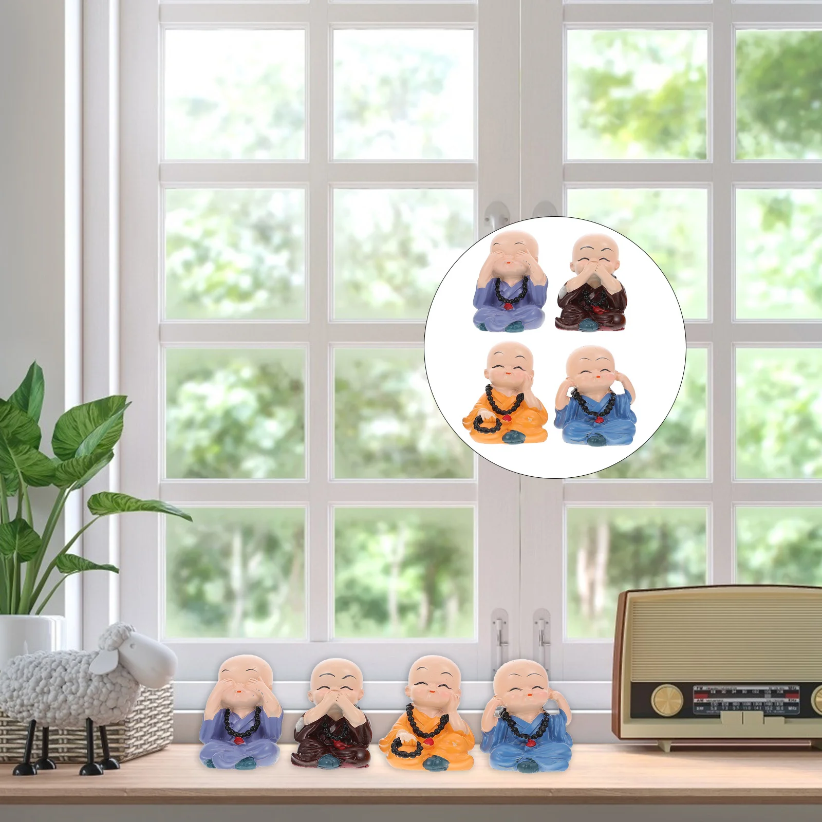 

4Pcs Car Decor Desktop Ornament Funny Cartoon Home Adornment Decor Children Gift Ornament