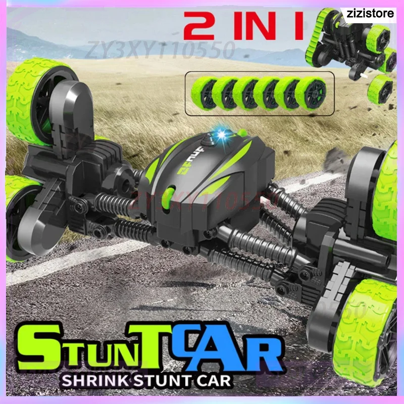 

360° rotating telescopic deformation remote control car rc replaceable wheels climbing car remote control stunt car toy gift