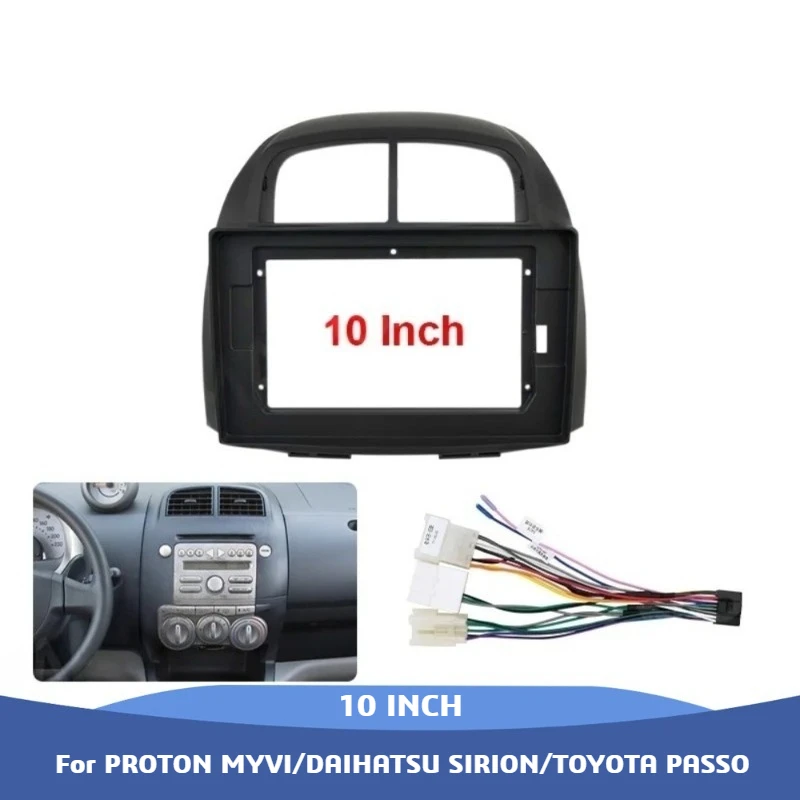2006-2011 para PROTON MYVI/DAIHATSU SIRION/TOYOTA PASSO Radio de coche Cable Android reproductor de cableado marco de carcasa 2 Din Fascia