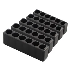 5pcs Bit Holder 6 Hole Screwdriver Bit Holder 1/4inch Hex Shank Screwdriver Plastic Screwdriver Storage Drill Bit Stand Parts