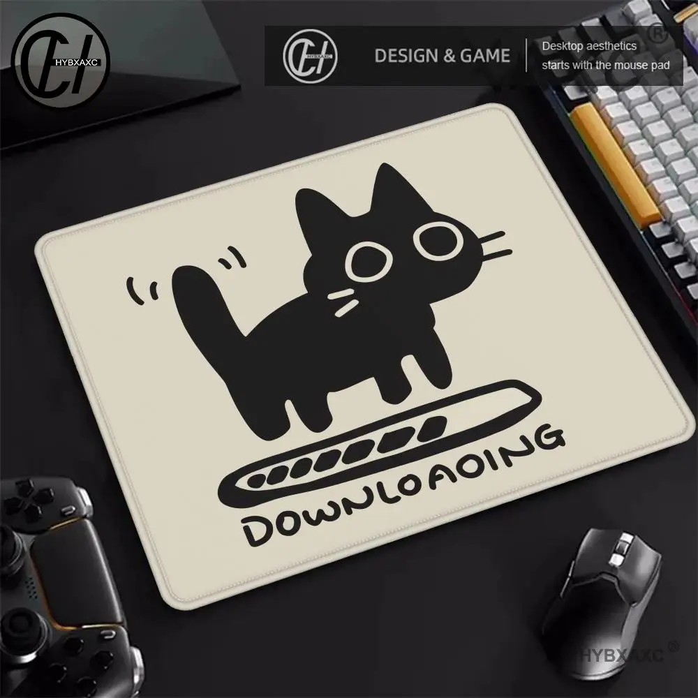

Black Cat Mousepad Small Office Computer Desk Mat Table Keyboard Big Mouse Pad Laptop Cushion Non-slip Deskpad Home Decor