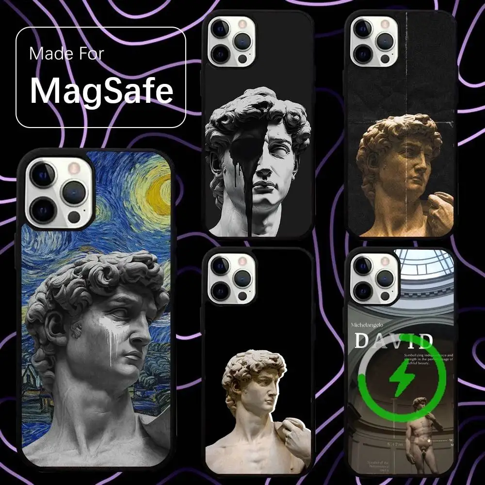 

Art Statue David Phone Case For iPhone 16,15,14,13,12,11,Pro,Max,Plus,Mini,SE New Magsafe Magnetic Wireless Charging