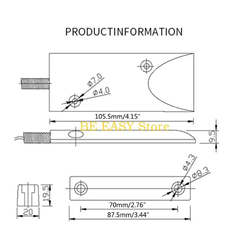 E28F 1 مجموعة جهاز استشعار الباب المغناطيسي إنذار نافذة الباب عالية الأمان إنذار البلاستيك مناسبة للاستخدام السكني والتجاري #6