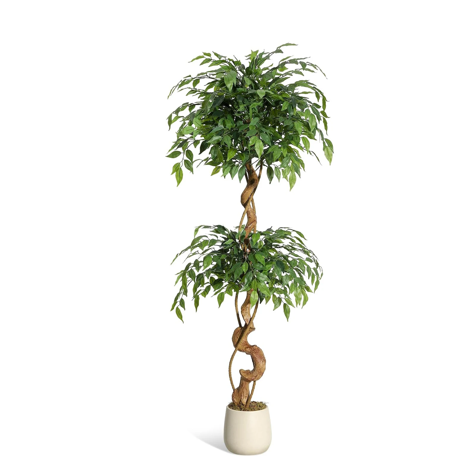 Albero di Ficus Artificiale 120-180 cm - Pianta Artificiale Realistica con Tronco Naturale per Decorazione Moderna di Interni, Casa, Ufficio e Giardino