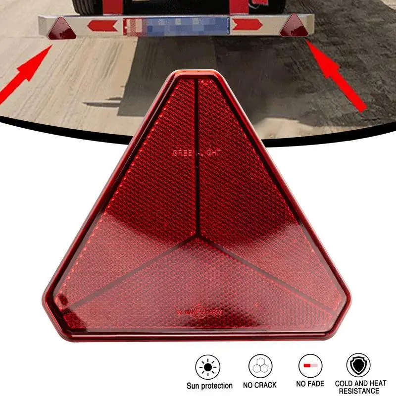 Triangle Reflector Safety Alert Sign Strip Reflective Red Stickers Universal Camper Lorry Caravan Truck Trailer Bus RV Golf Cart