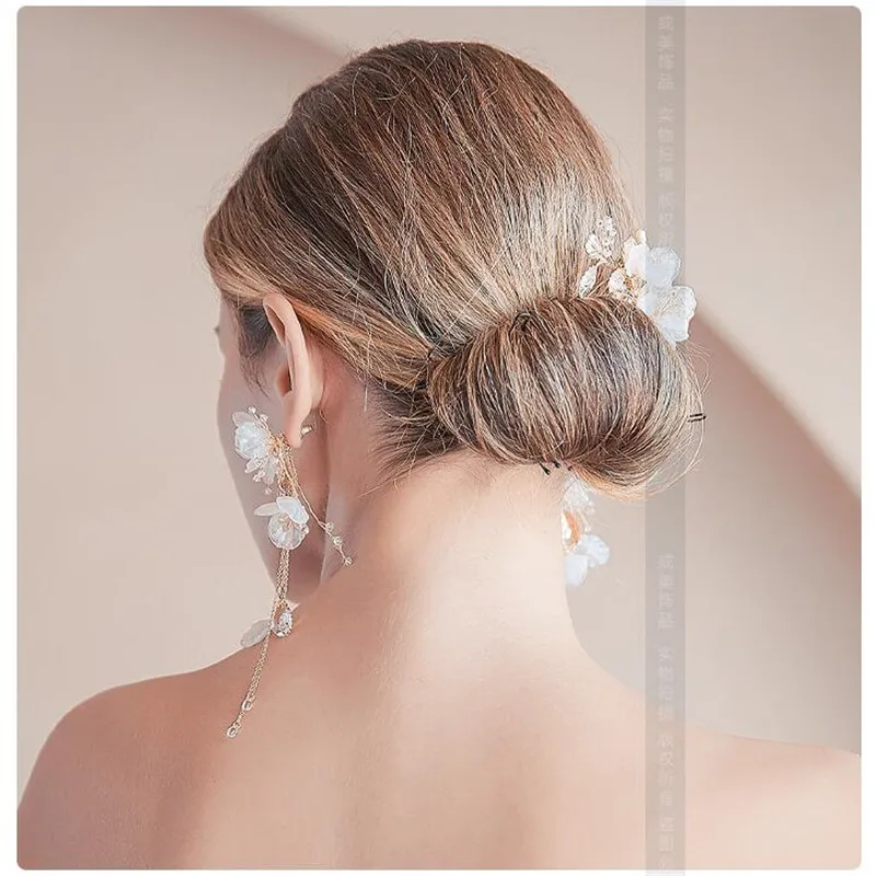 Luxury Wedding Hair Jewelry Accessories For Bride Hair Combs Headdress Elegant Prom Party Bridal Jewelry Set Hair Piece Earrings