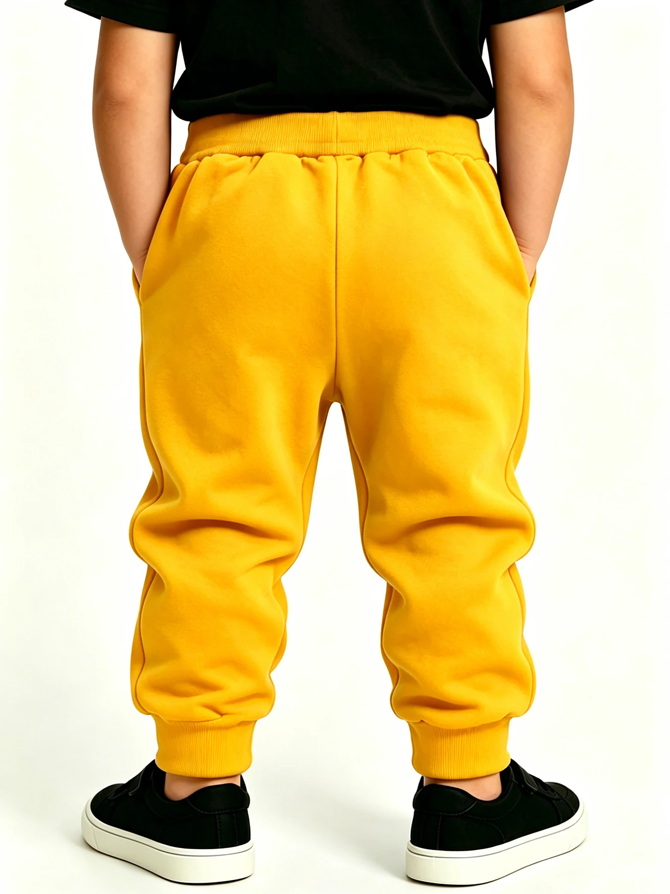 Yellow Color Boy's Dinosaur Print Sweatpants Soft Comfortable Kids Sports Jogging Pants Casual Children's Trousers Daily Wear