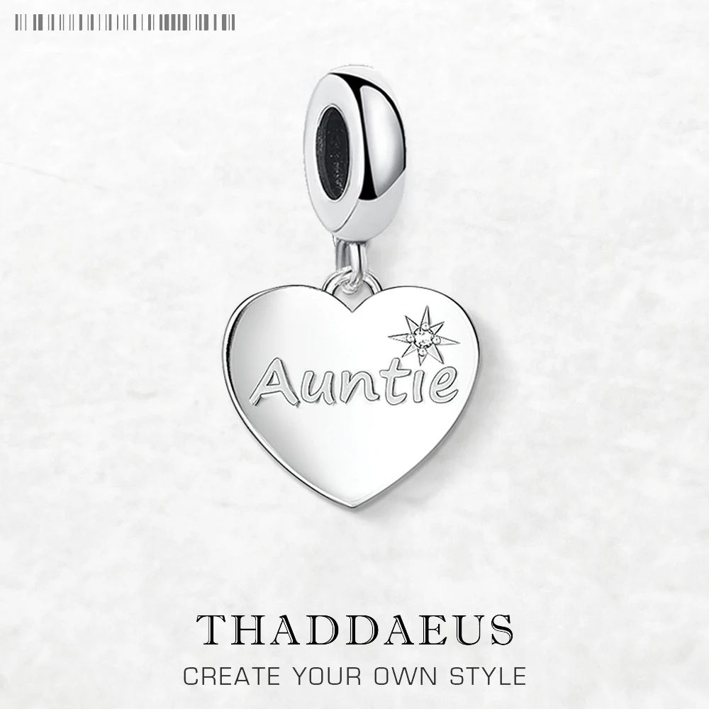 العمة القلب استرخى سحر قلادة الأزياء الأوروبية 925 فضة العلامة التجارية الجديدة العصرية هدية للنساء #1