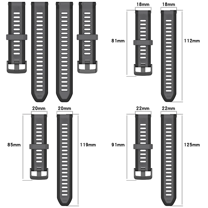 22 مللي متر 20 مللي متر 18 مللي متر الملمس سيليكون حزام ل Garmin Forerunner 570 265 255 165 265S Vivoactive 6 5 3 4 4S/Venu 3S 3 2 Plus SQ Band