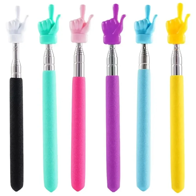 1/2PCS Stainless Steel Teach Stick Teacher Extendable Pointer Finger Reading Stick Teaching Tools Handheld Blackboard Pointer