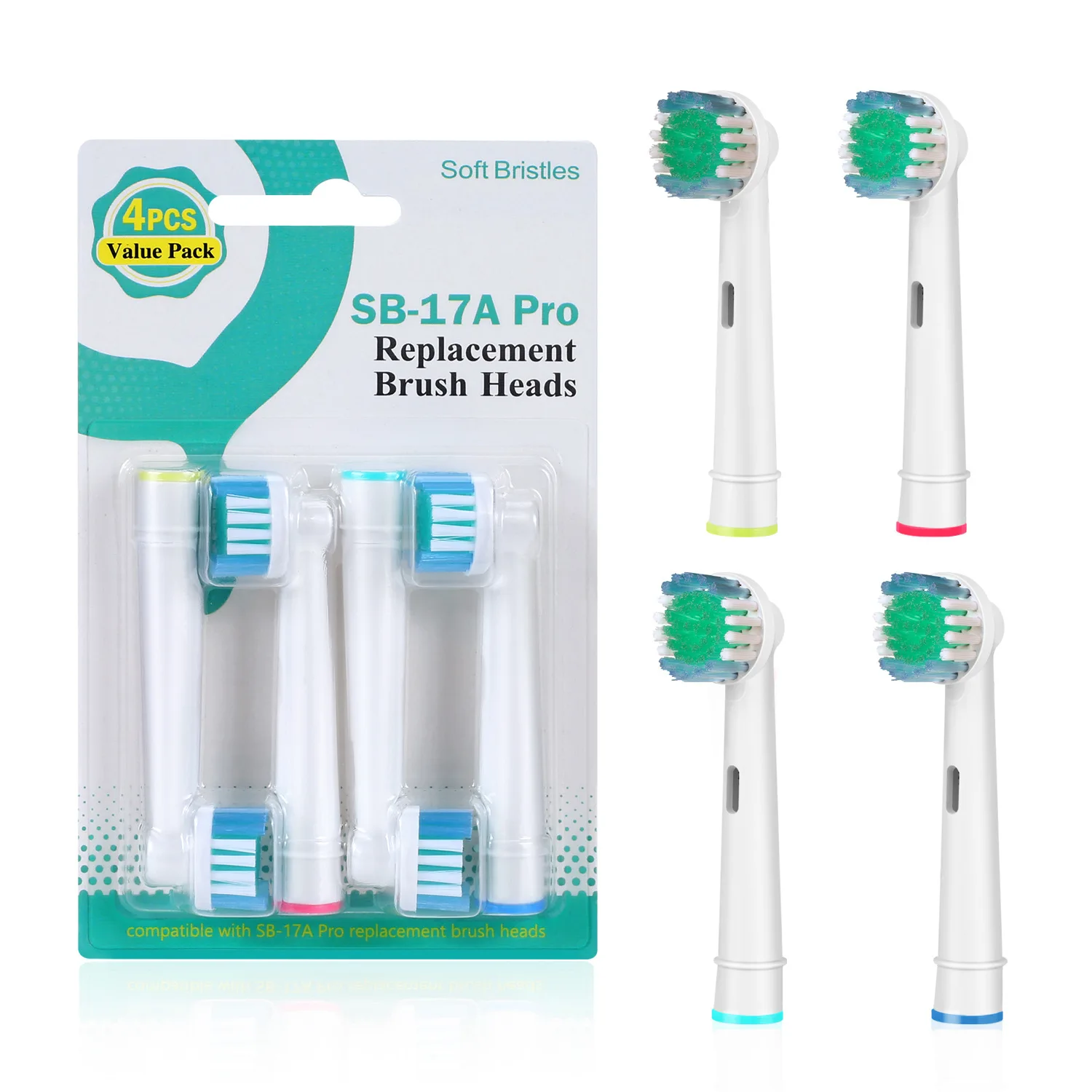 

4 Pcs/Pack Replacement Brush Heads For Oral B Electric Toothbrush Soft Dupont Bristle Teeth Cleaning & Whitening Brush Heads