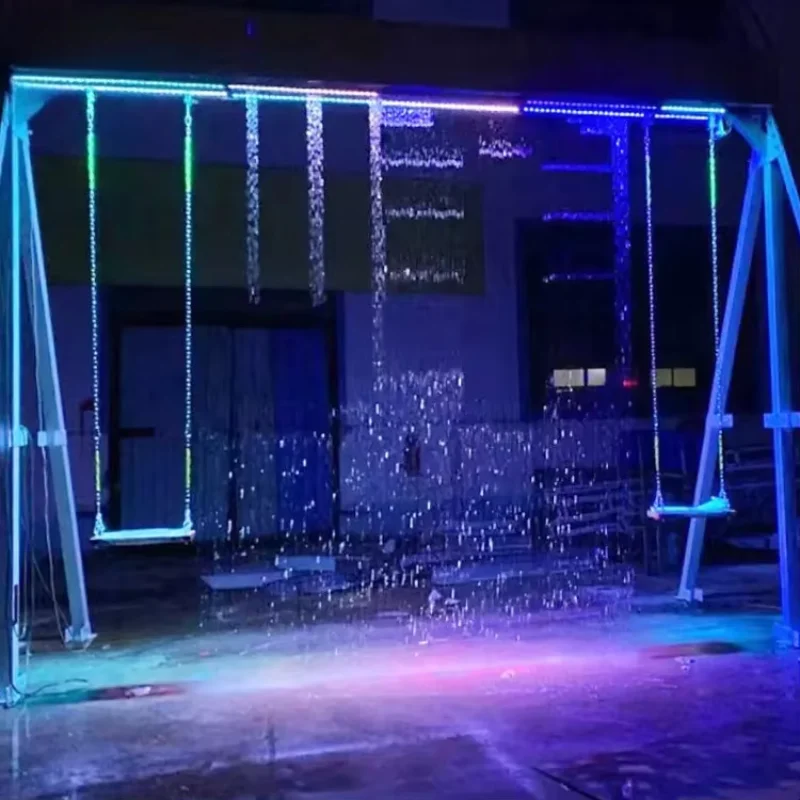

2025 Digital Water Curtain Lights Waterfall Fountain Indoor/Outdoor Steel Swing Feature for Outdoor Spaces