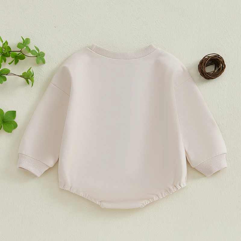 Baby Romper Long Sleeve Crew Neck Embroidery Animal Fall Bodysuit Clothes for Girls Boys