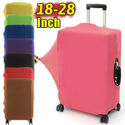 Rolling Luggage Cover Suitcase Protector Elastic Fabric Colors Baggage Dustproof Case Suitable for 18-28 Inch Travel Accessories