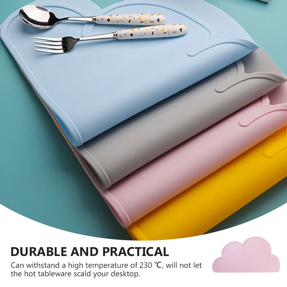 

2Pcs Silicone Placemat Heat Insulated Pad Easy Clean Reusable Dinning Mat for Children and Adults