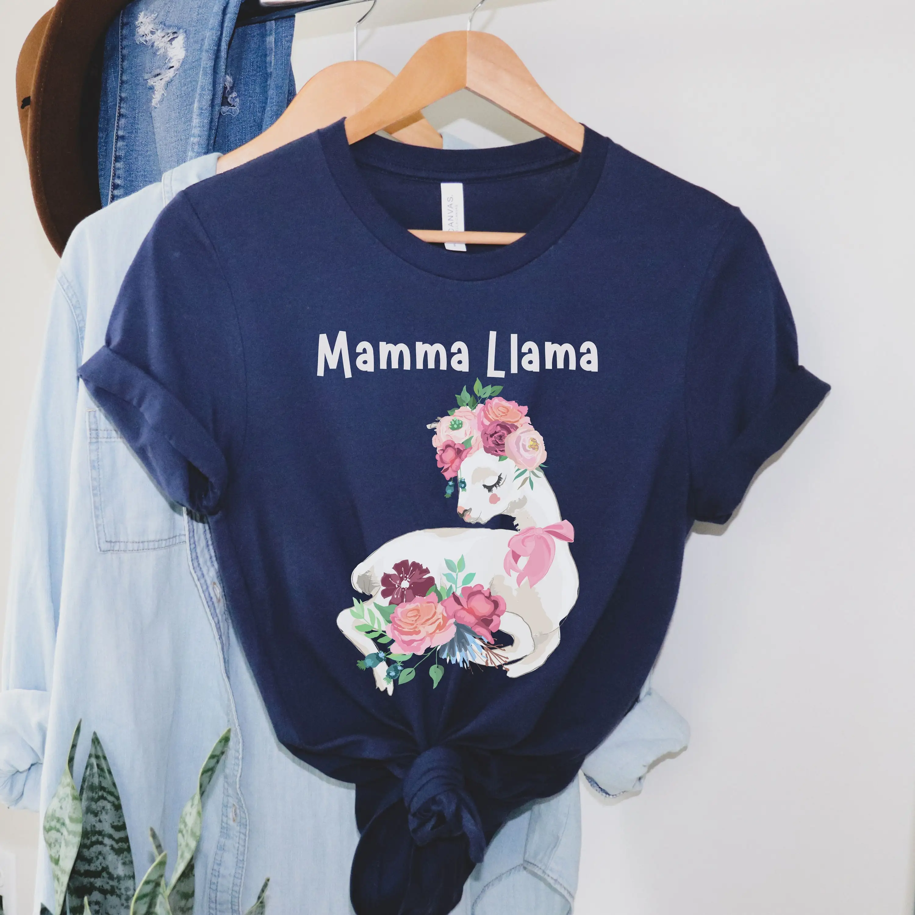 Футболка Llama Mama для детского душа, одинаковые комплекты для мамы и детей Футболка Llama Mama для детского душа, одинаковые комплекты для мамы и детей