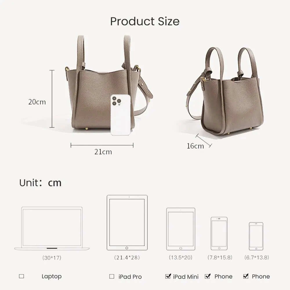 Vegan Leather HandBag Crossbody Bag For Women Hobo Minimalist Faux Casual Purse Classic Bucket Bag Simple Shoulder Bag