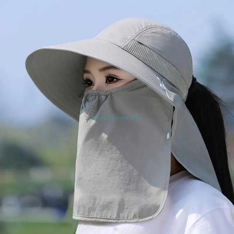 

K1ME Sun Protective Hat Adult Travel Sun Hat Outdoor Hiking Camping Face Covers Hat