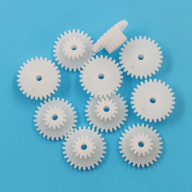 28142B 0.5M Plastic POM Gear Diameter 15mm 28 Teeth 14 Teeth Double Layer Gear 2.05mm Hole DIY Toy Parts Accessories 28+14T
