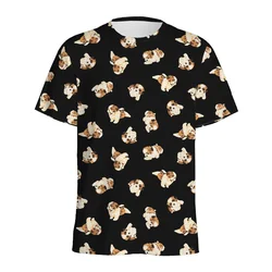 Cartoon Pomeranian Shih Tzu Pattern T-shirt For Men 3D Printed Animal Dog Tees Street Loose Short Sleeve Tops Kids T Shirts