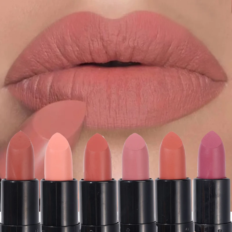 6 Colors Waterproof Matte Velvet Lipsticks Lip Tint Lasting Lipstick Not Fading Color Sexy Red Solid Lip Gloss Makeup Cosmetics