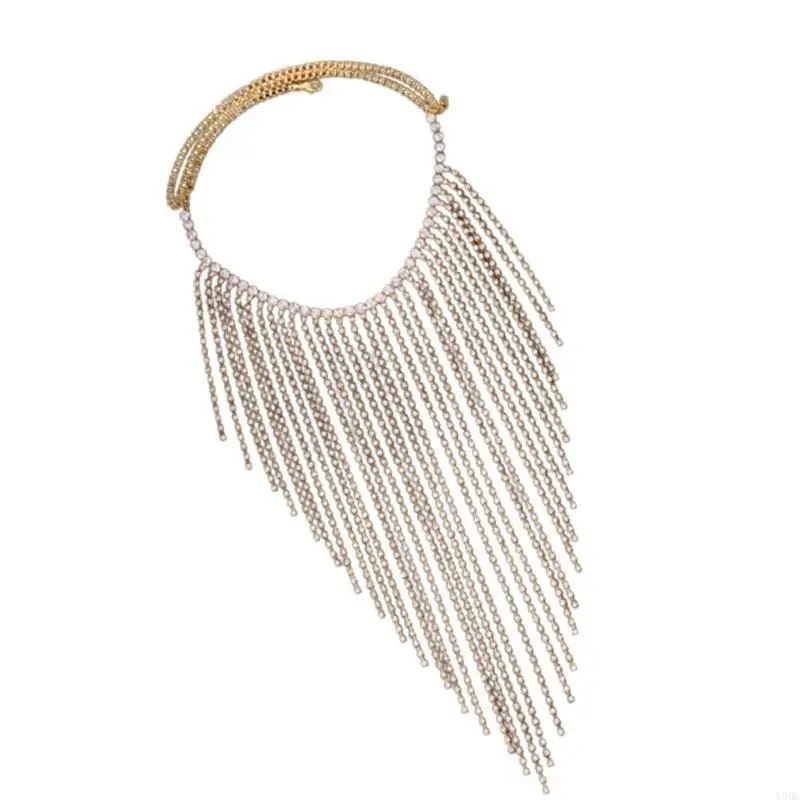 Mask Chain Eye-catching Long Tassels Mask Chain Hand Beading Crystal Y166