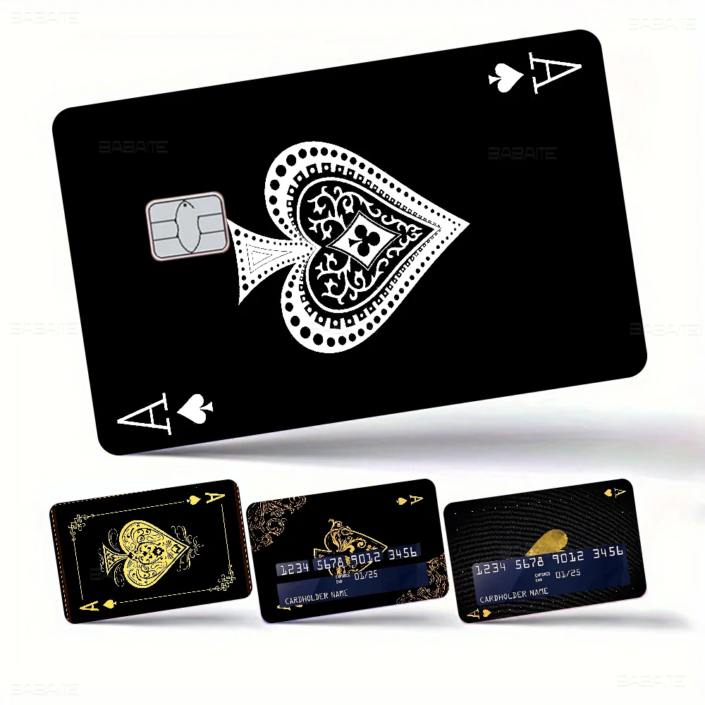 Ace Of Spade Anime Front Cover Film Sticker Skin For Credit Debit Card Small Large Chip