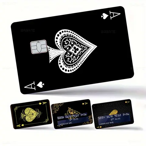 Ace Of Spade Anime Front Cover Film Sticker Skin For Credit Debit Card Small Large Chip