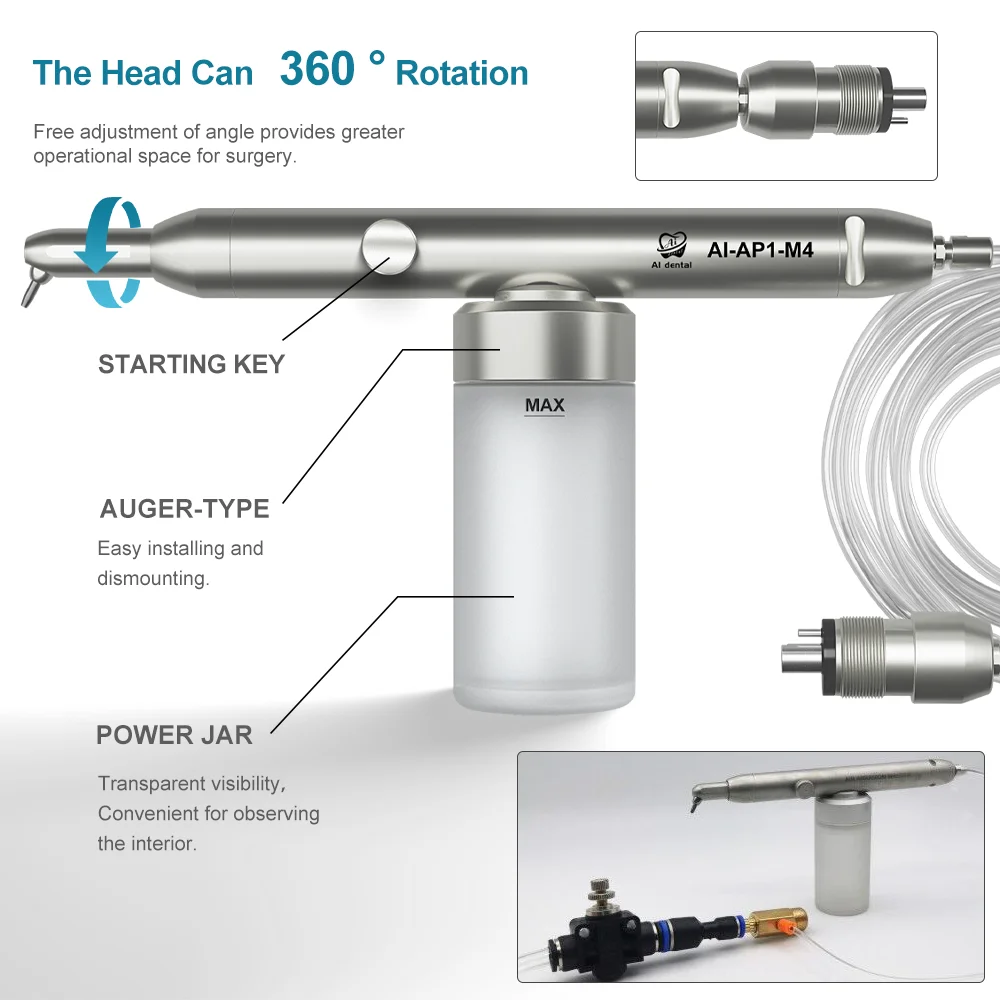 ระบบพ่นทรายภายในช่องปาก AI-AP1 ​   เครื่องพ่นไมโครบลาสเตอร์อลูมิเนียมออกไซด์สำหรับการฟอกสีฟันและทำความสะอาดอย่างมืออาชีพ