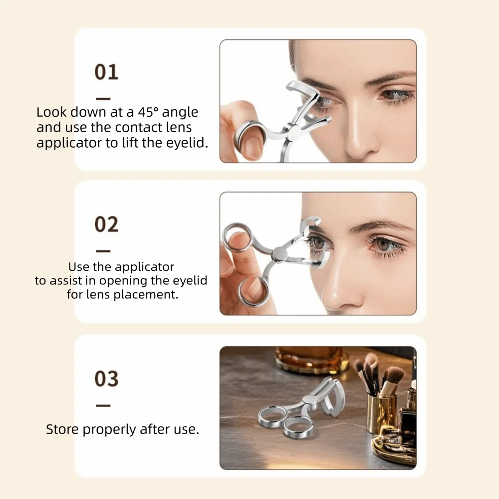 Wearing Tools Soft Tweezer Soft Contacts Applicator Portable Ergonomic Handle Lens Wearing Aids Soft Contacts Remover Eye Care