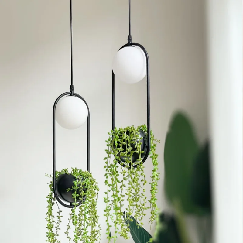 

Personalized Creative Retro Nordic Restaurant Bar Clothing Store Lamps LED Balcony Decorative Plant Pendant Lights
