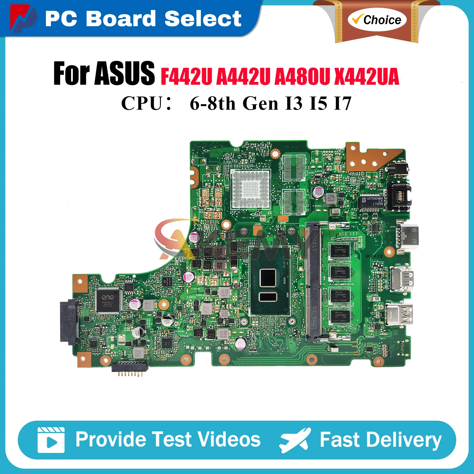 

X442UA Материнская плата для ноутбука ASUS X442UF F442U A480U X442URR A442U X442UAR X442UQ X442U X442UNR X442UR Материнская плата I3 I5 I7 CPU