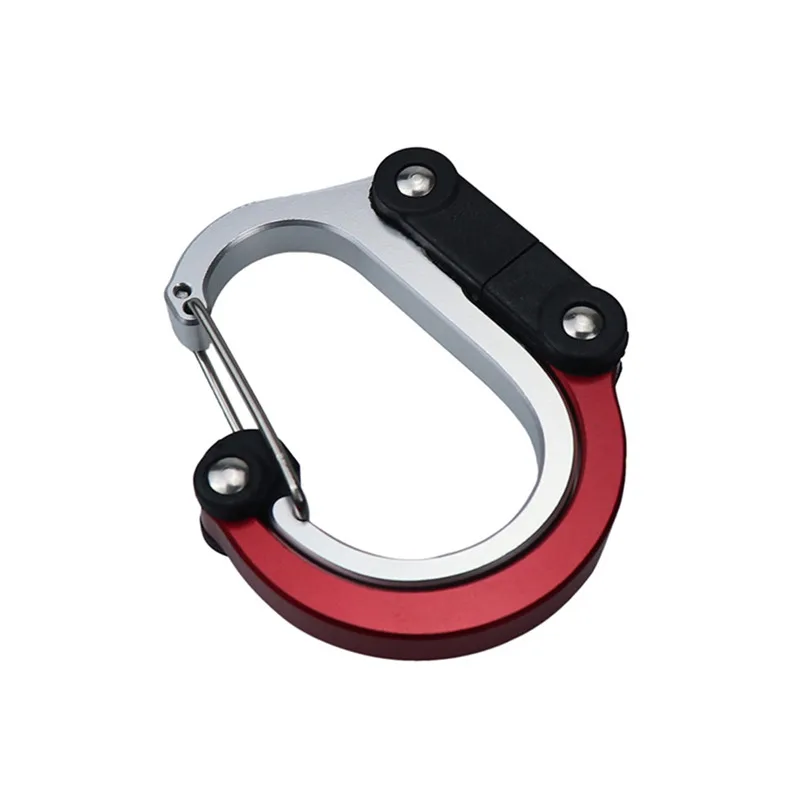 Hybrid Gear Clips Multi-function Swivel Buckle D-Type Carabiner Non-Locking Strong Clip Camping Fishing Hiking Travel Outing