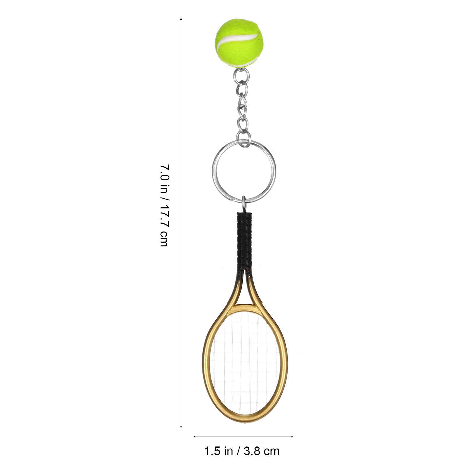 

24 Pack Tennis Keychain Holder Mini Sports Ball Racket Key Ring Fob Car Decor Gift for Players Flocking Pendant Unique Souvenir