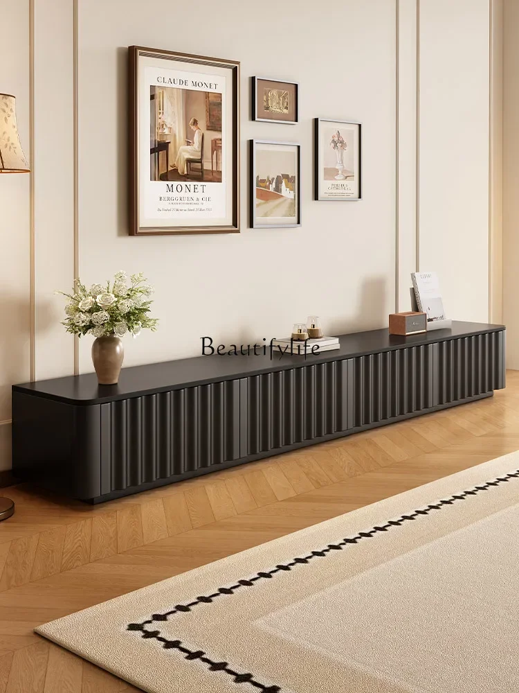 

D062025 new simple small apartment solid wood floor-to-ceiling TV cabinet coffee table combination